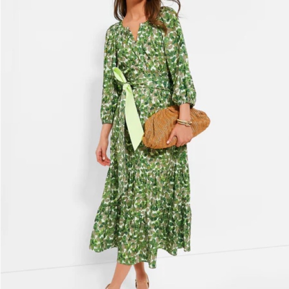 NEW Tuckernuck Viridian Grove Lyles Dress - Green Foilage | Autumn Maxi Print